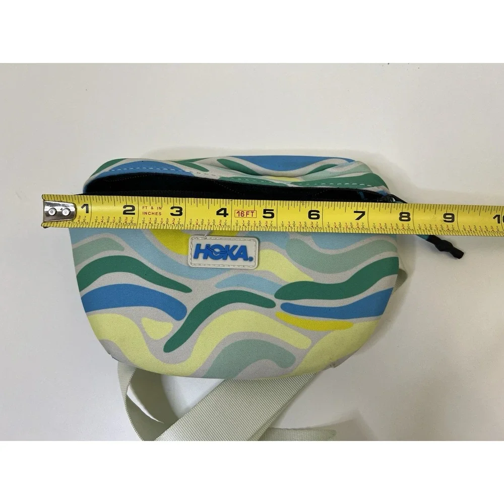 Hoka Unisex Waist Bag Fanny Pack Blue Yellow Wave Print Running Hiking